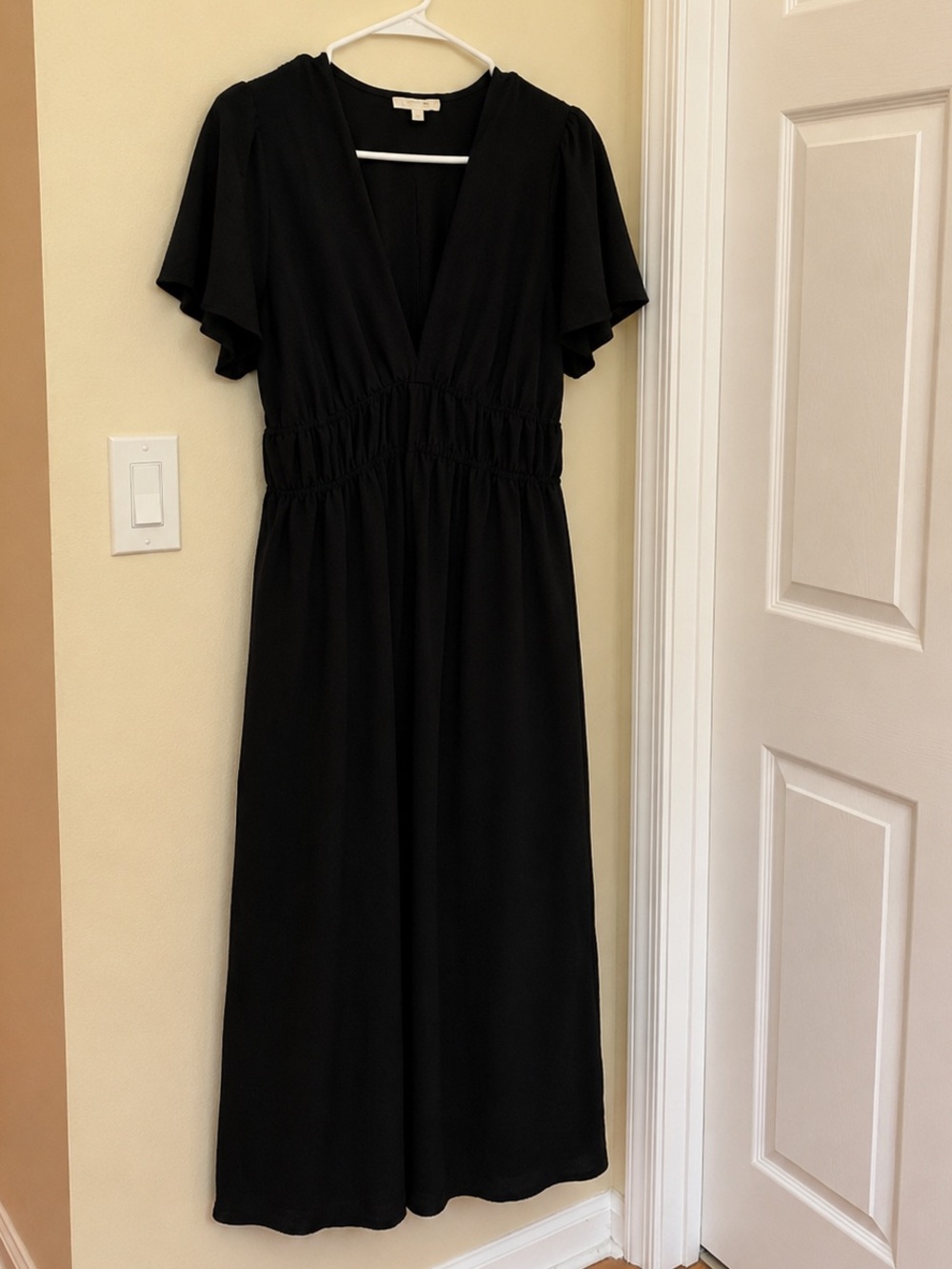 See You Monday Black V-Neck Maxi Dress